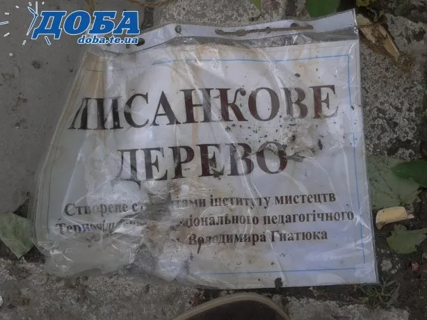 У Тернополі вітер повалив «Писанкове дерево» (Фоторепортаж) — фото 1